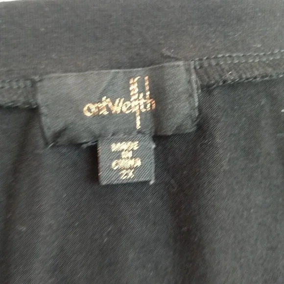 OnTwelfth Womens Short Sleeve Black Sequin Butterfly Top Boho Y2K Tee - 2X - Picture 3 of 11